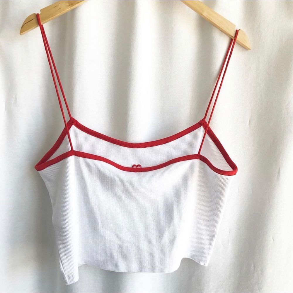 Topshop white ribbed crop top - Picture 2 of 2